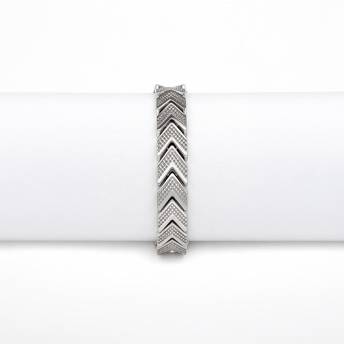 Silver Chevron Link Bracelet