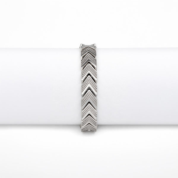 Silver Chevron Link Bracelet