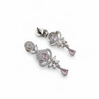 Women's Elegant Silver-Toned Pink  Necklace