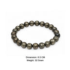 Natural Pyrite Stone Beaded Bracelet.