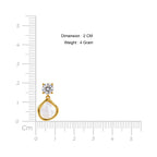 Women's Gold-Toned White Stone-Studded Mother-of-Pearl Effect Drop Earrings