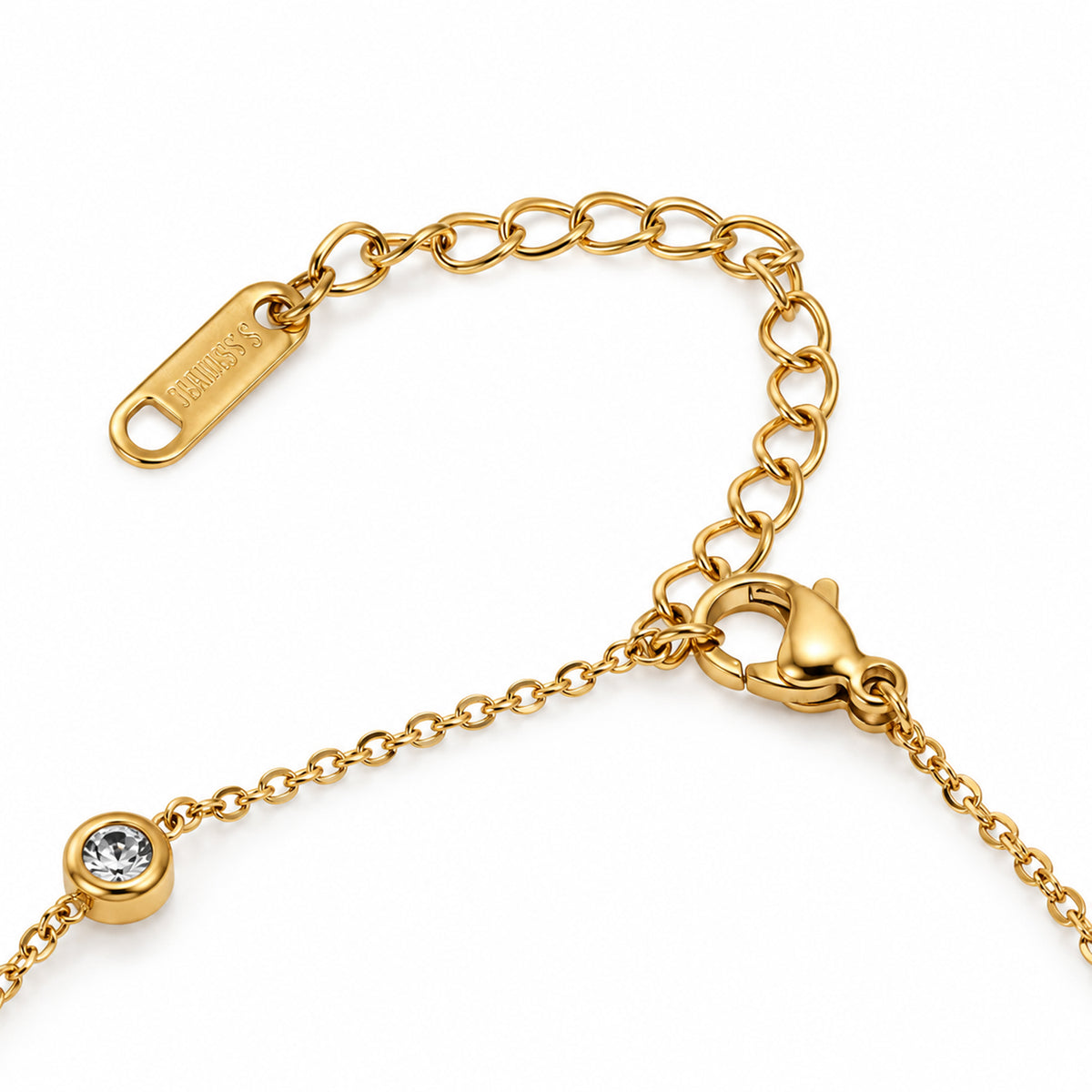 Women Gold-Toned Stone Studded Delicate Chain Bracelet