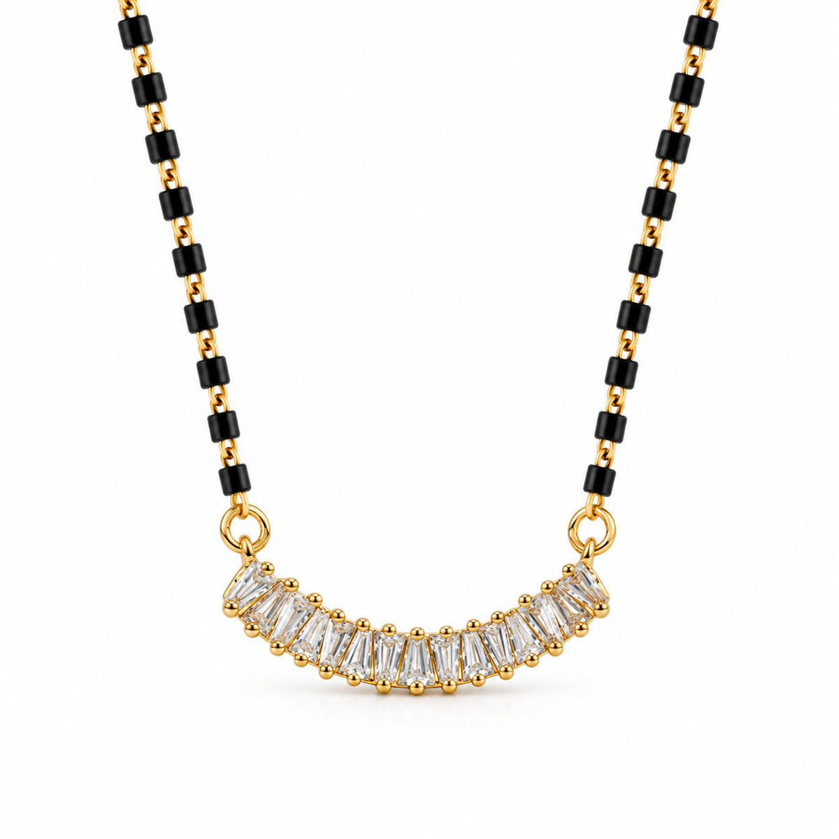 Gold-Toned Black Beaded Mangalsutra