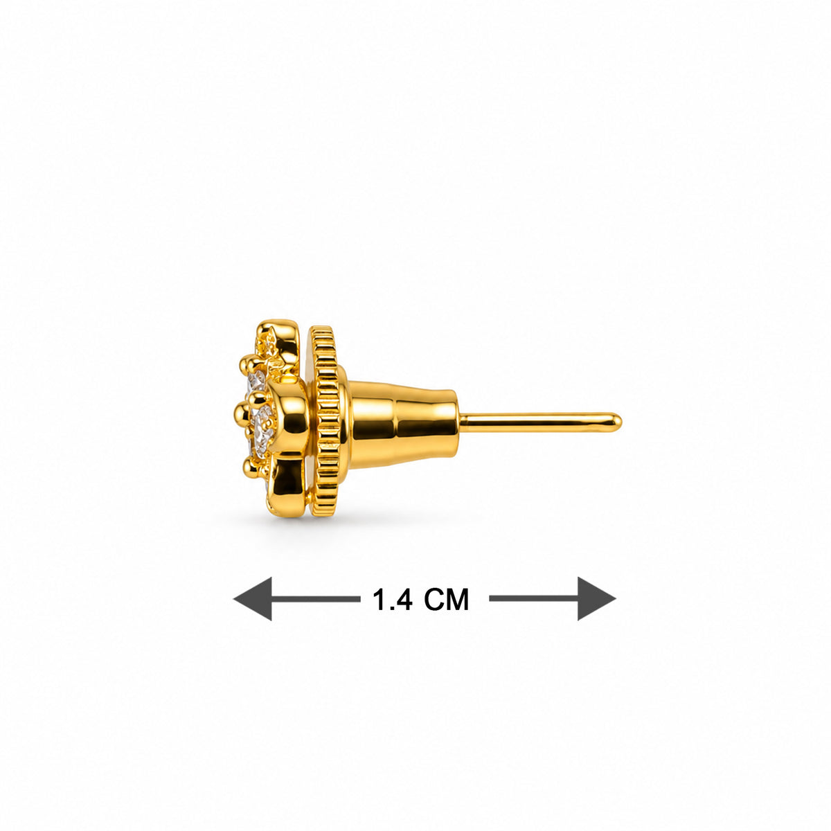 Gold-Toned Crystal Stud Earrings & Pendant Set