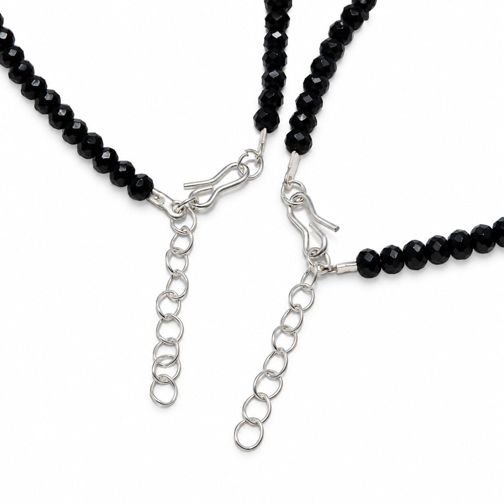 Women's Black Beaded Evil Eye Anklet
