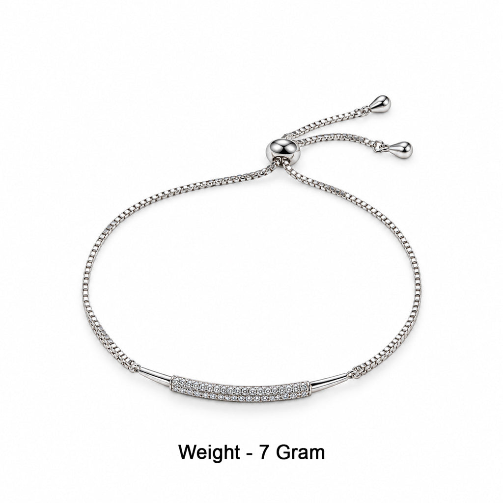 Women's Elegant Silver-Toned Bracelet