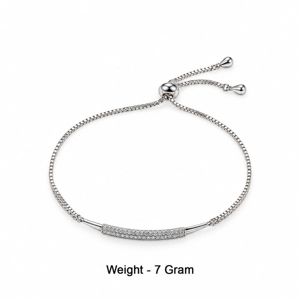 Women's Elegant Silver-Toned Bracelet