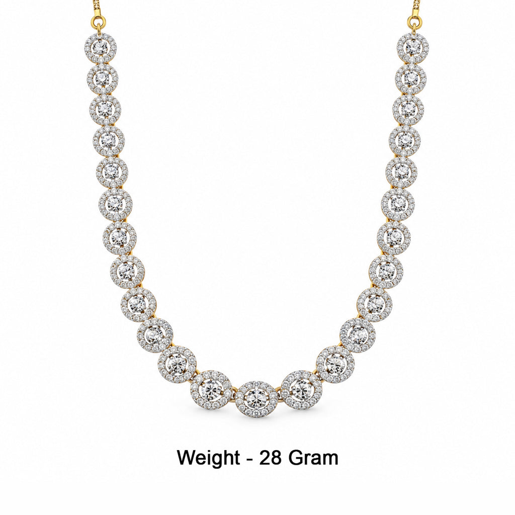 Women's Elegant Gold-Toned White Necklace