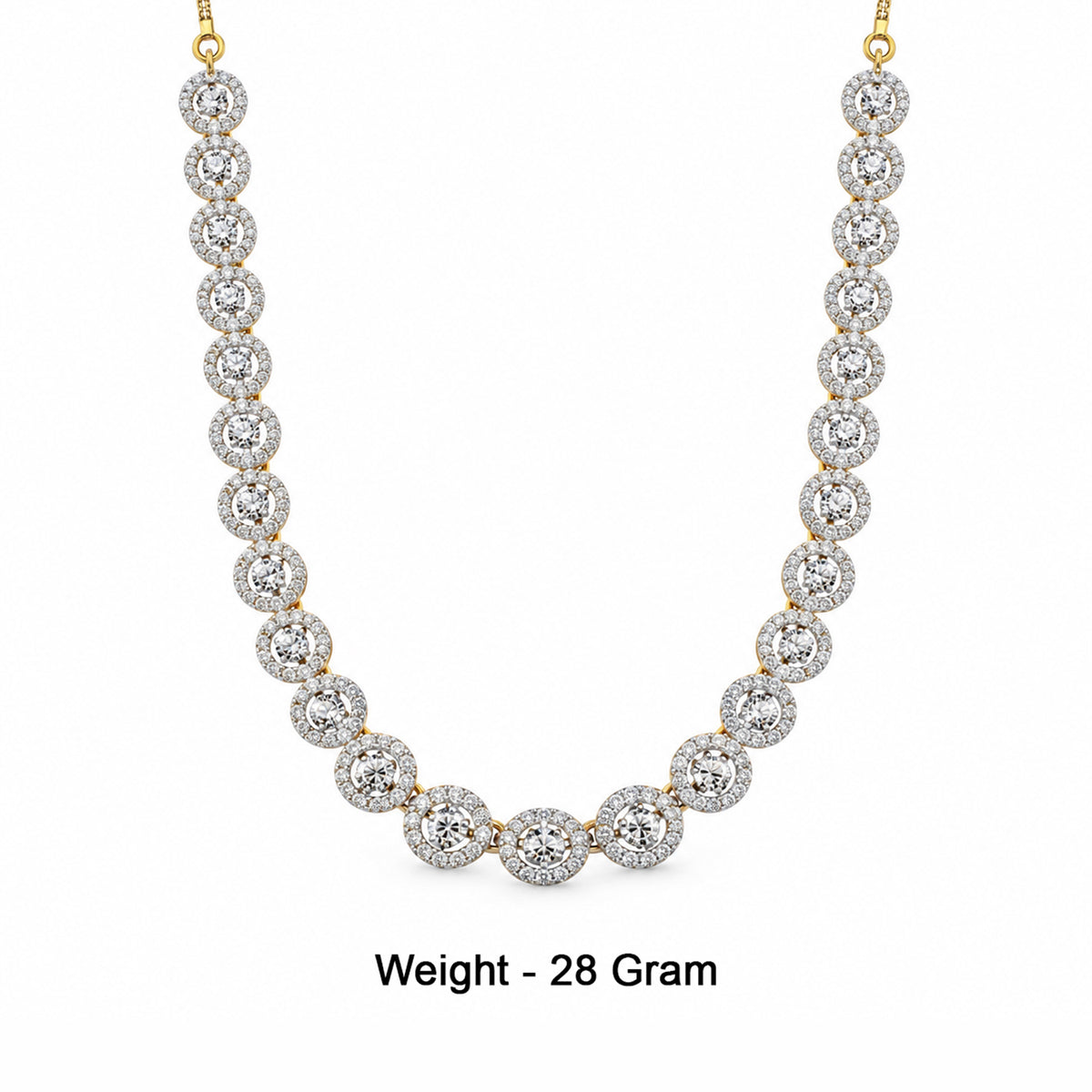 Women's Elegant Gold-Toned White Necklace