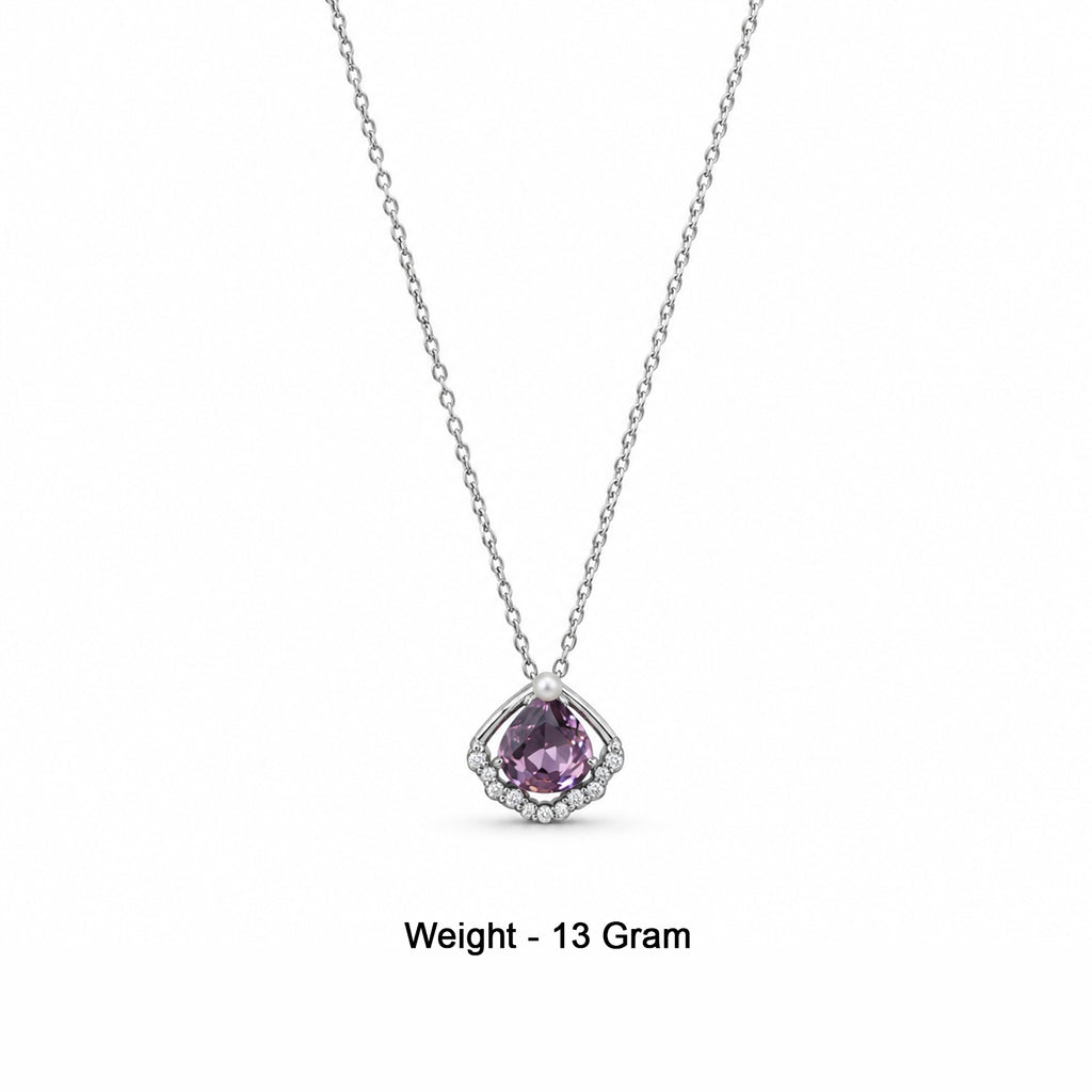 Women's Elegant Silver-Toned Purple Jewellery