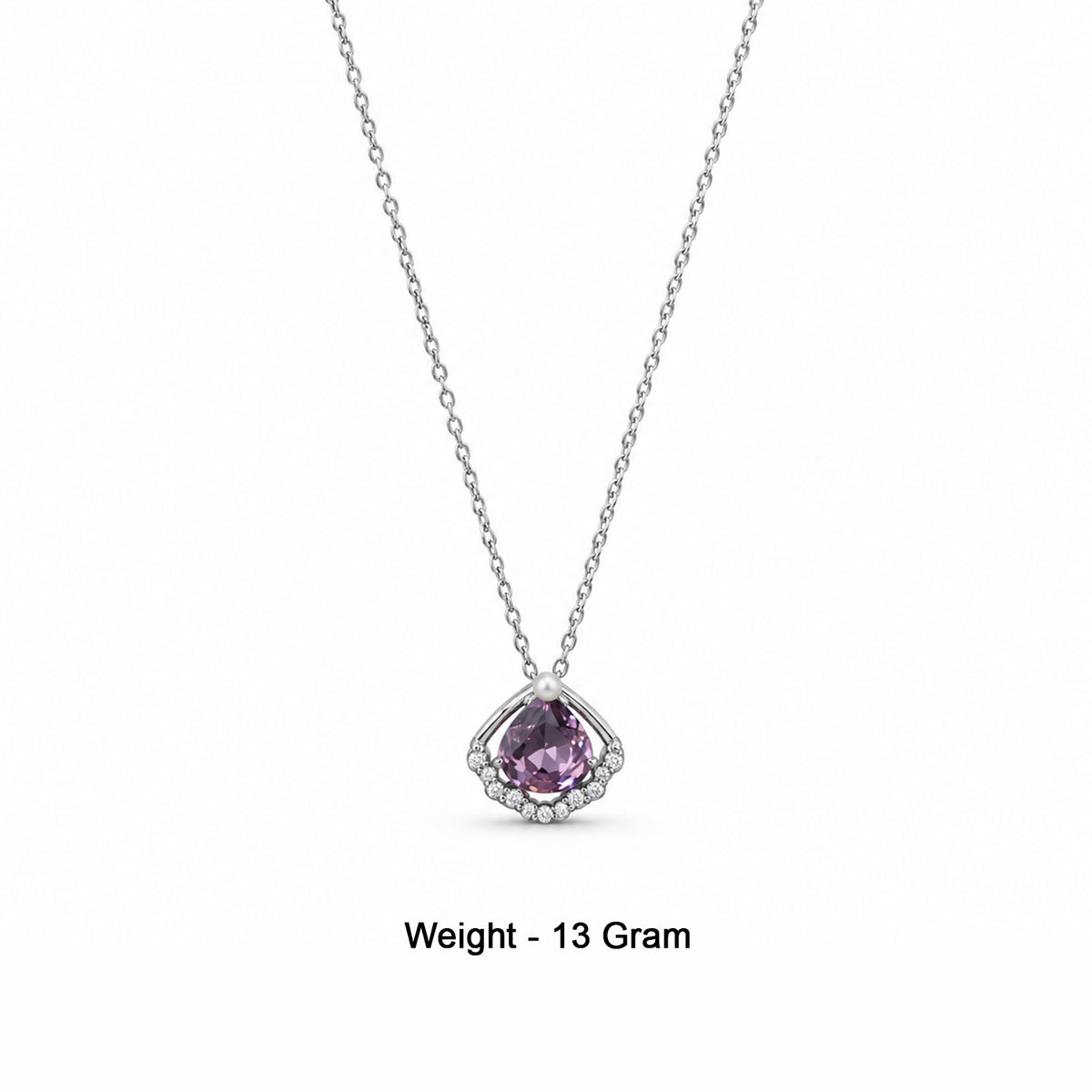 Women's Elegant Silver-Toned Purple Jewellery