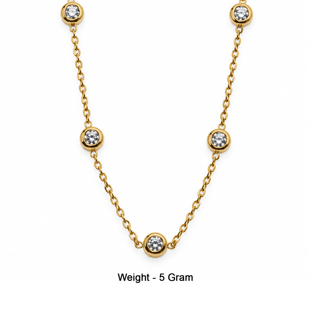 Women Gold-Toned Stone Studded Delicate Chain Bracelet