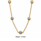 Women Gold-Toned Stone Studded Delicate Chain Bracelet
