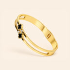 Gold Clover Open Cuff Bracelet for Women
