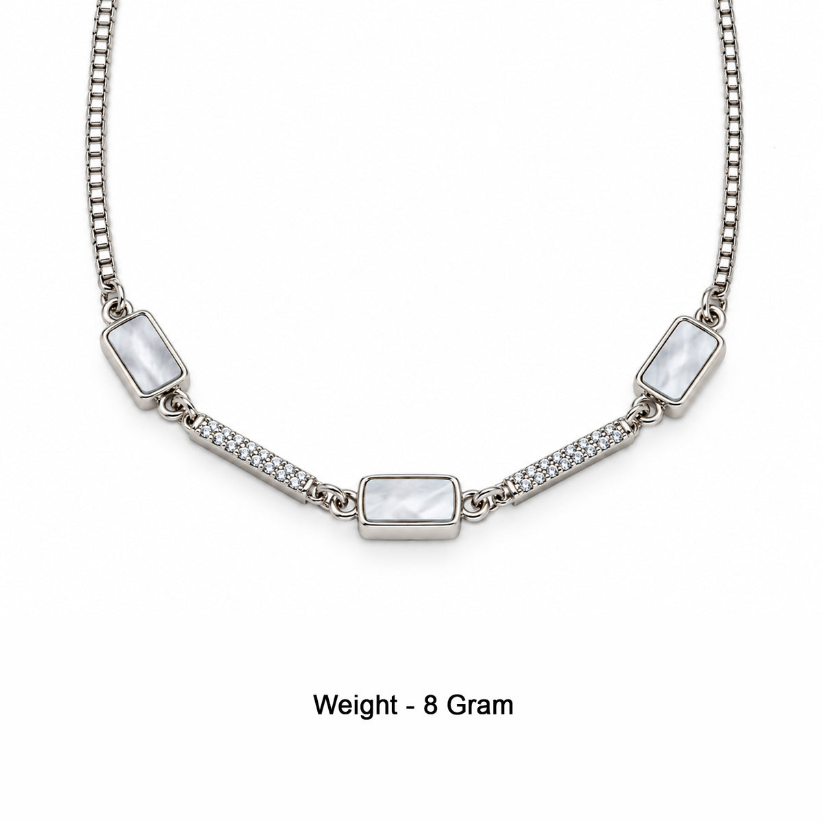 Women's Elegant Silver-Toned Rectangular Bracelet