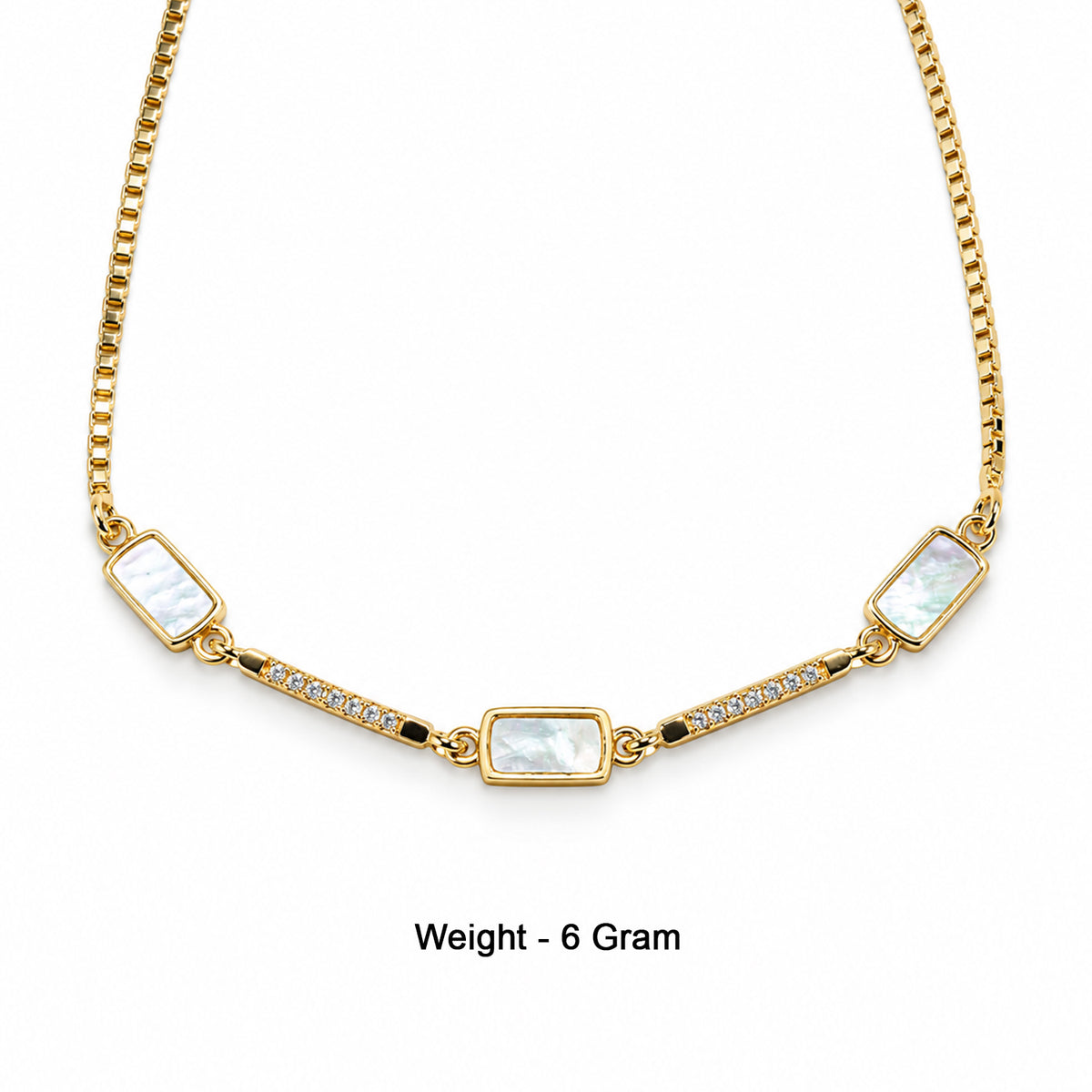 Women's Elegant Gold-Toned White Bracelet