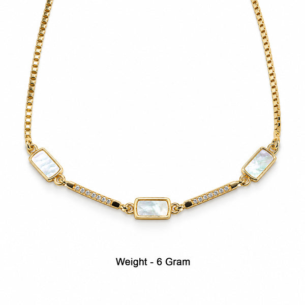Women's Elegant Gold-Toned White Bracelet