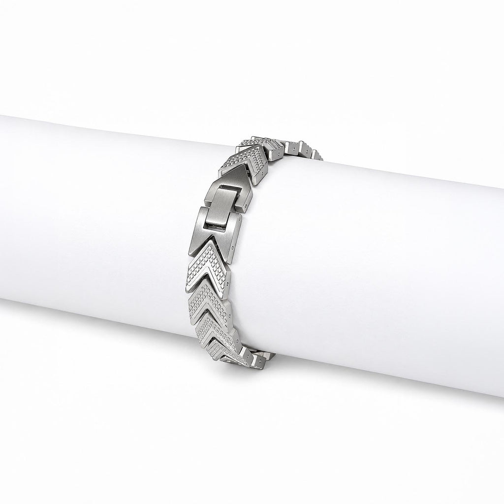 Silver Chevron Link Bracelet