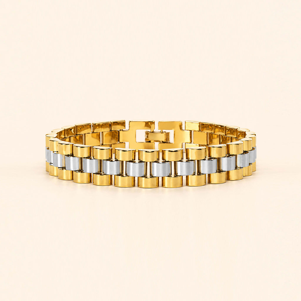 Two-Tone Gold & Silver Link Bracelet