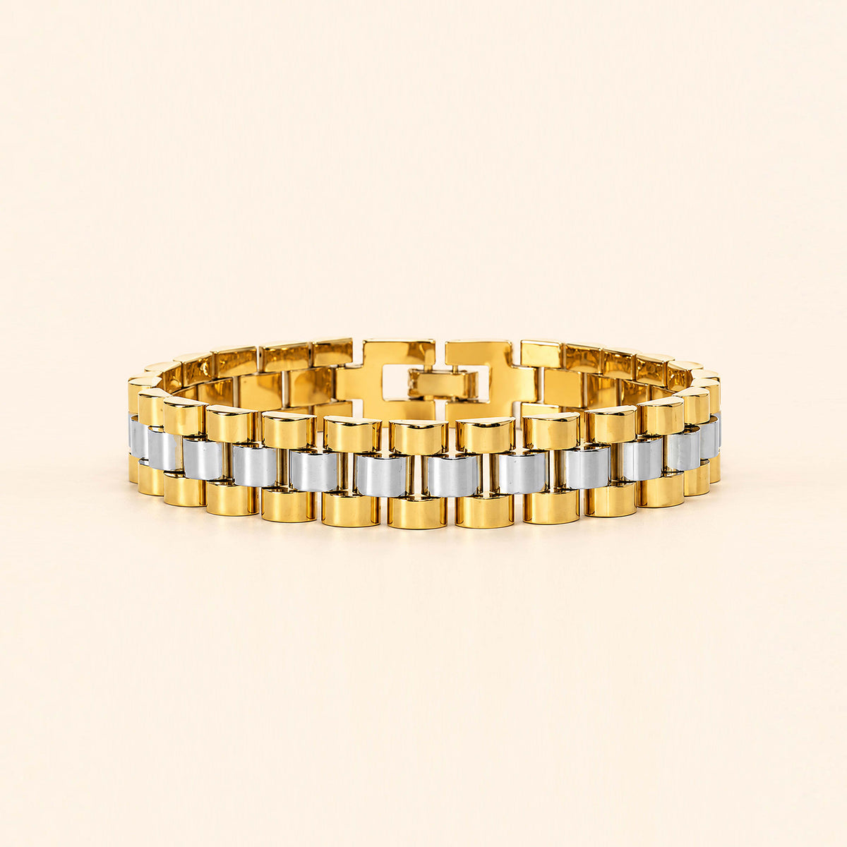 Two-Tone Gold & Silver Link Bracelet