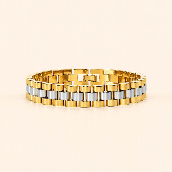 Two-Tone Gold & Silver Link Bracelet