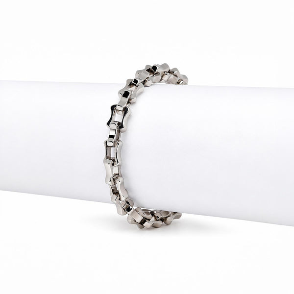 Silver Wave Link Bracelet