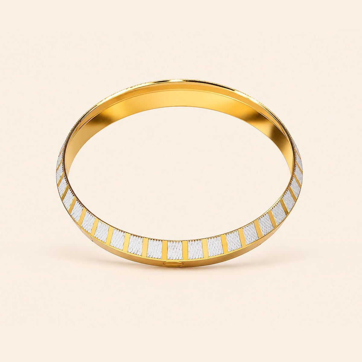 Gold & Silver Textured Bangle Bracelet
