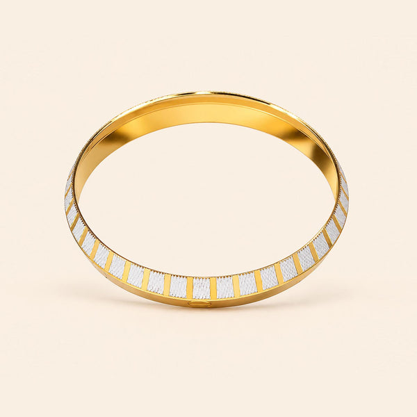 Gold & Silver Textured Bangle Bracelet