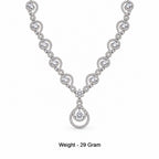 Silver-Toned White Stone-Studded Necklace