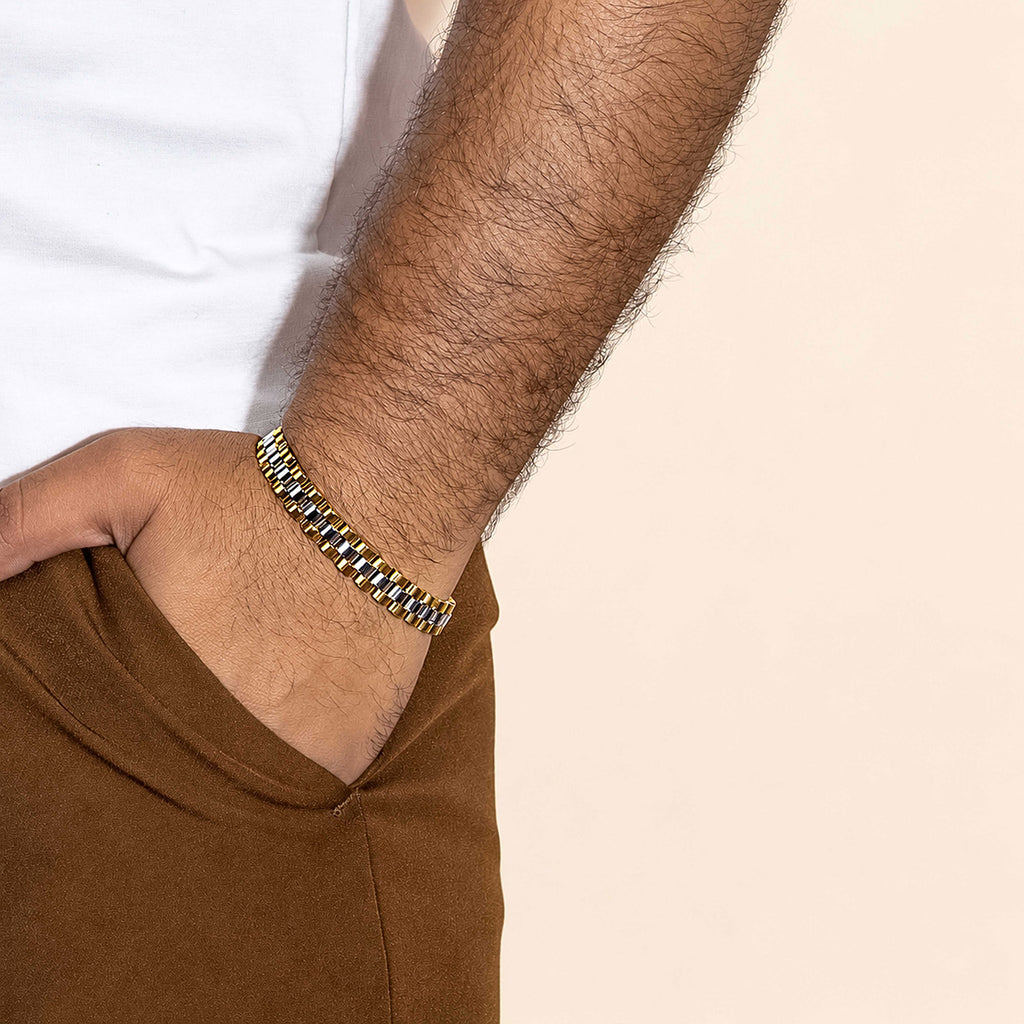 Two-Tone Gold & Silver Link Bracelet