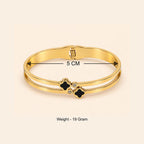 Gold Clover Open Cuff Bracelet for Women