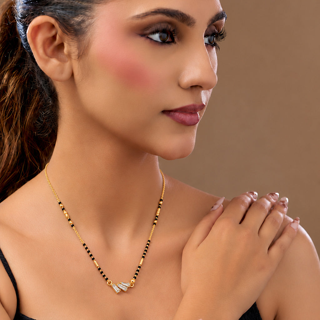 Gold-Toned Black Beaded Mangalsutra