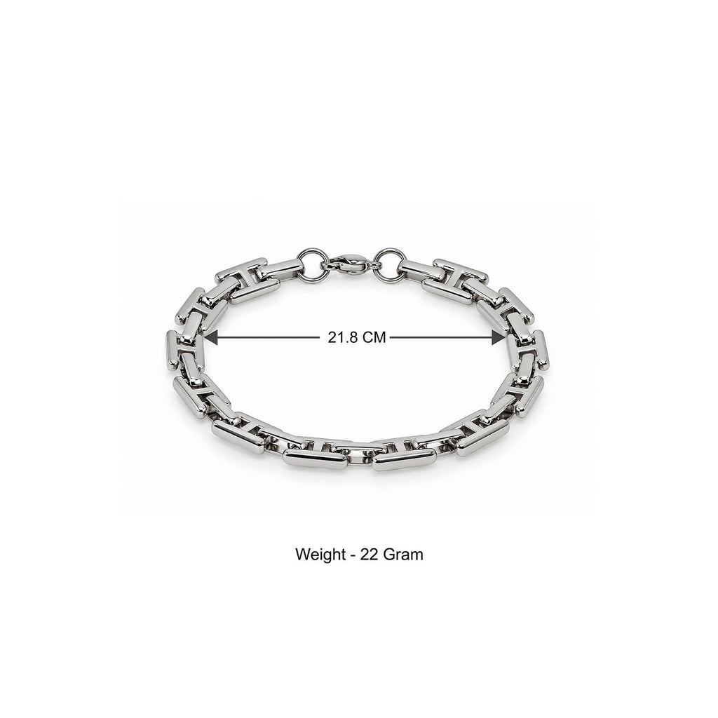 Silver Geometric Link Bracelet