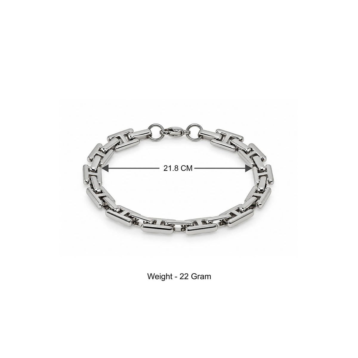 Silver Geometric Link Bracelet