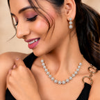 Women's Elegant Gold-Toned White Necklace