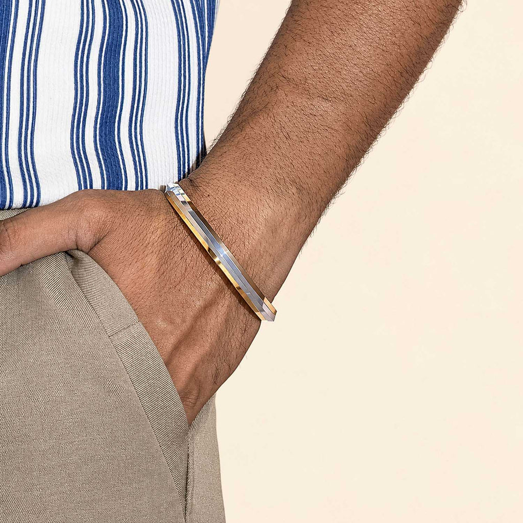 Two-Tone Gold & Silver Men’s Kada