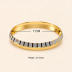 Gold & Silver Textured Bangle Bracelet