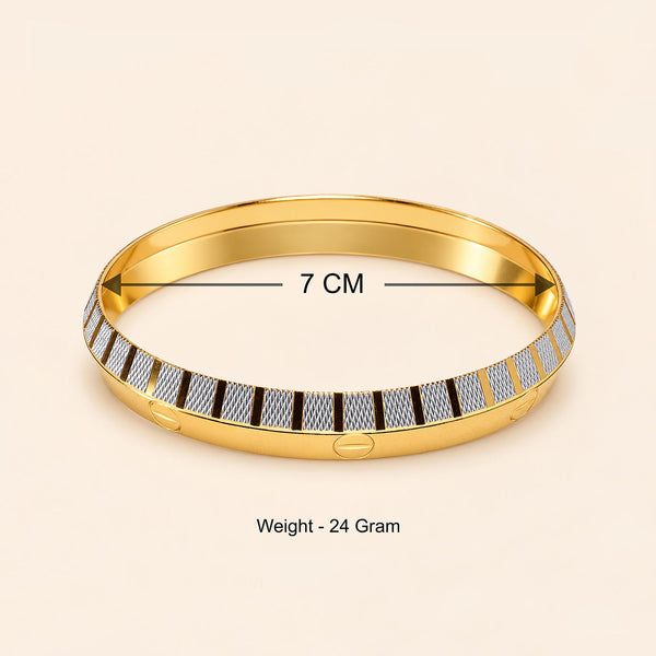 Gold & Silver Textured Bangle Bracelet