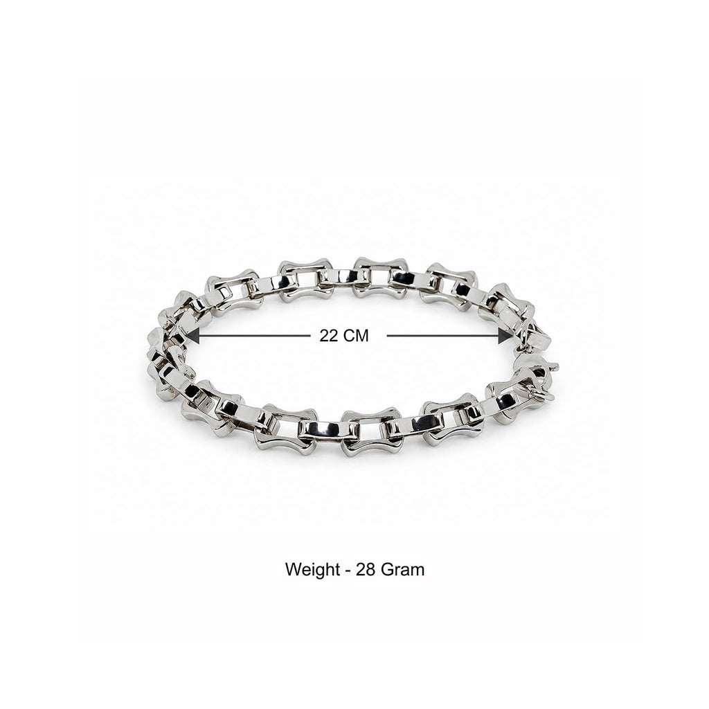 Silver Wave Link Bracelet