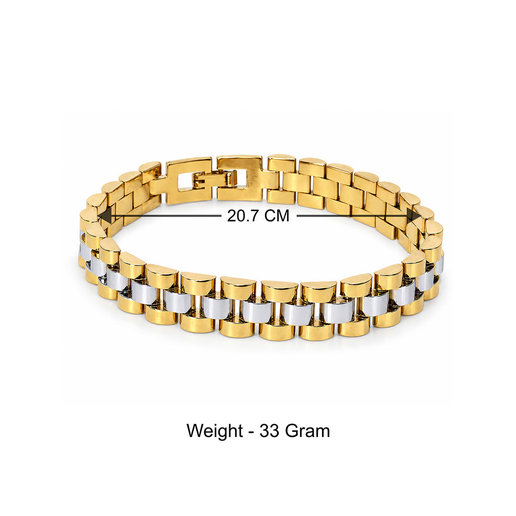 Two-Tone Gold & Silver Link Bracelet