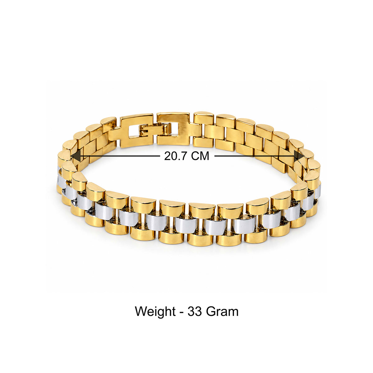 Two-Tone Gold & Silver Link Bracelet