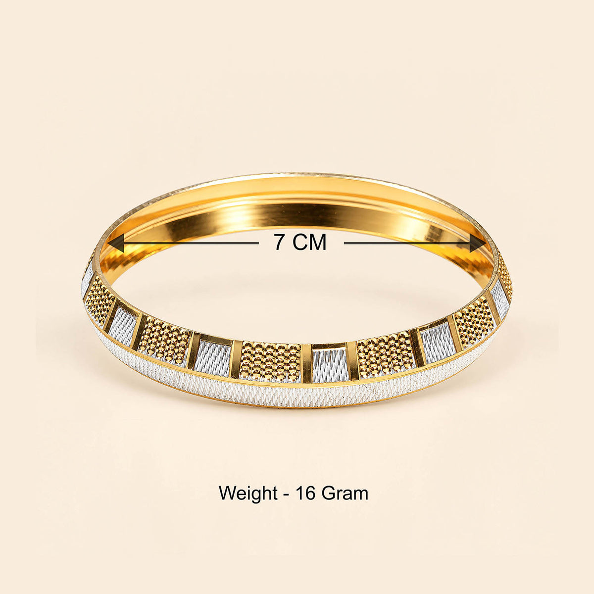 Gold & Silver Textured Kada
