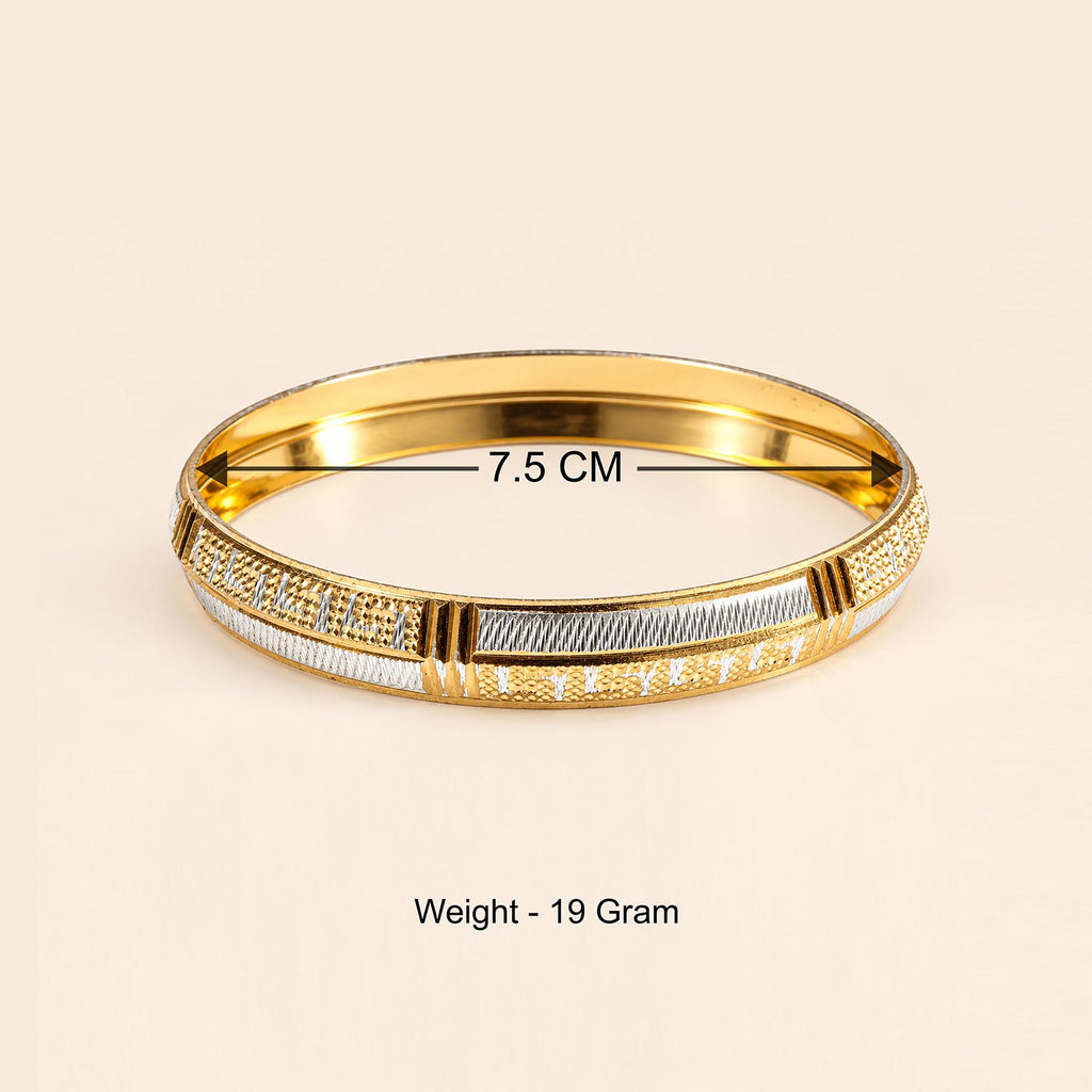 Gold & Silver Designer Textured Kada