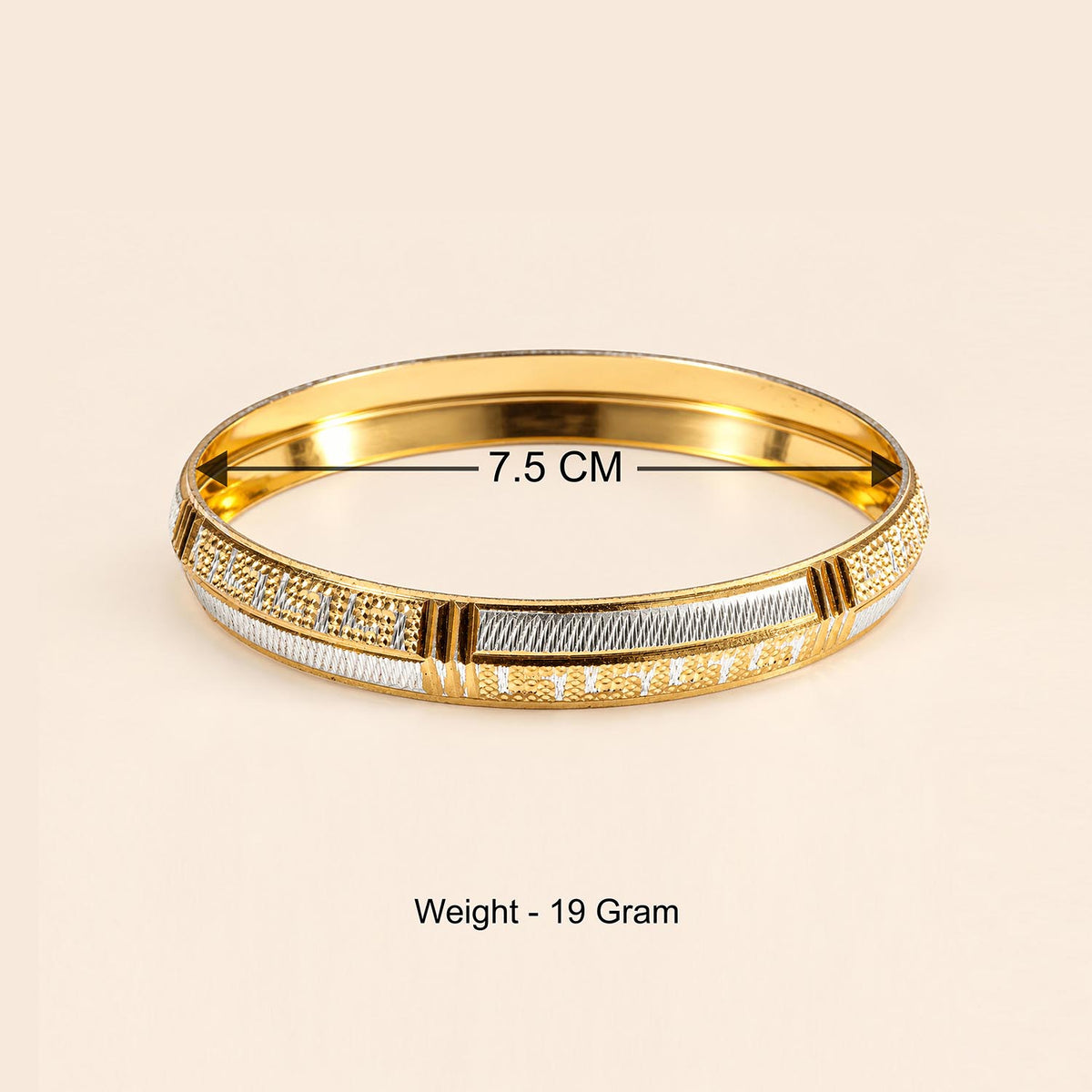 Gold & Silver Designer Textured Kada