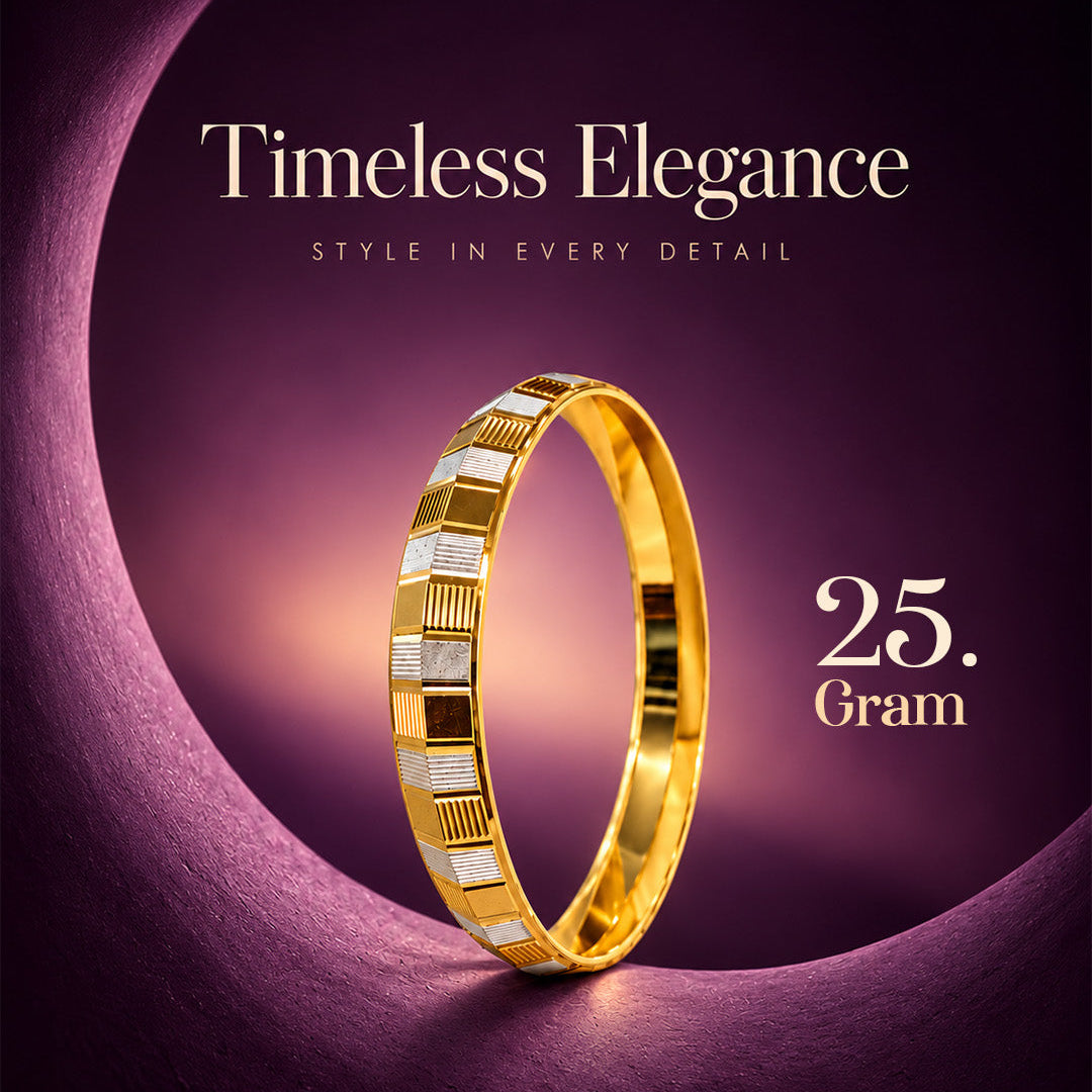 Two-Tone Geometric Designer Kada