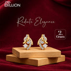 Gold Plated American Diamond Stud Earrings for Women