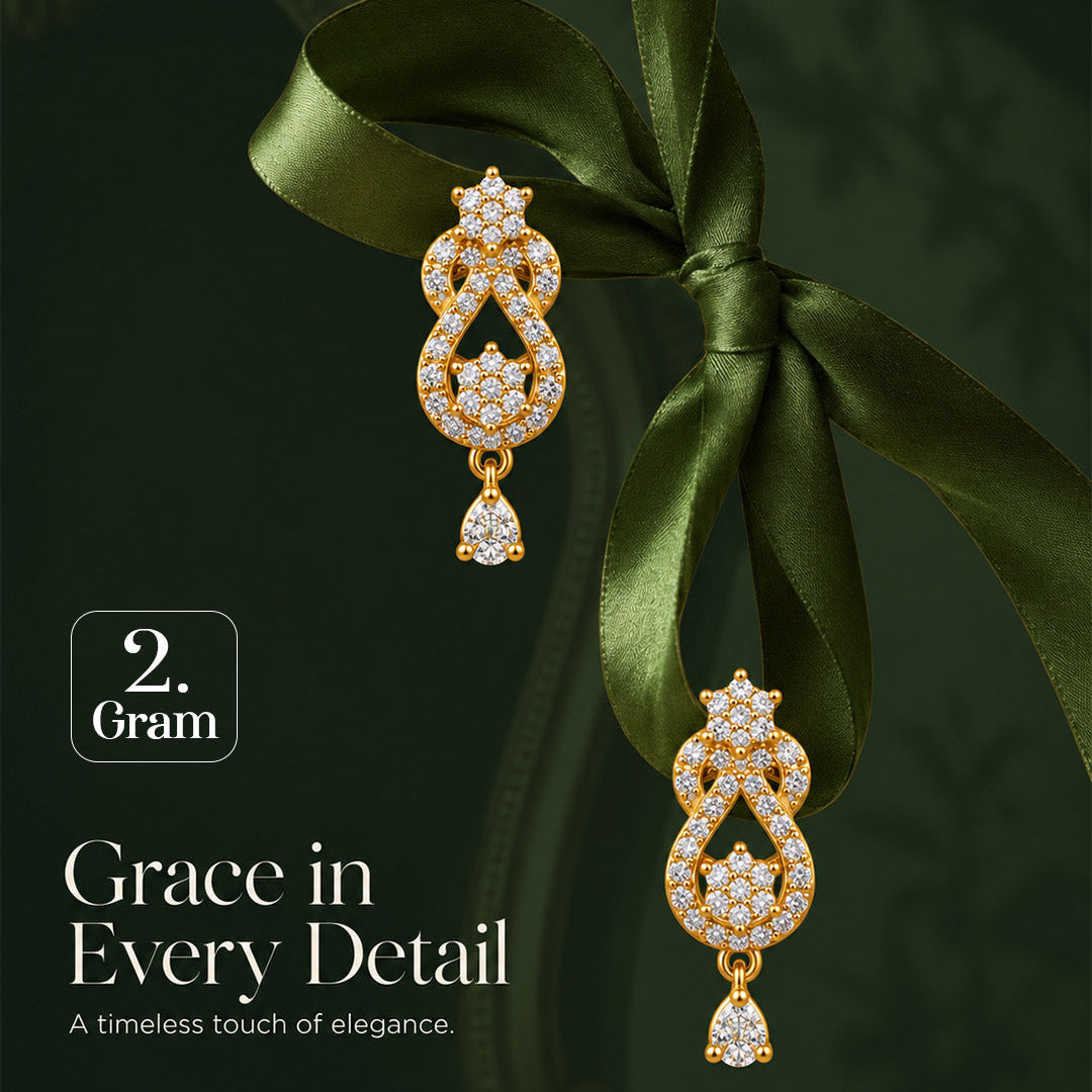 Gold Crystal Teardrop Earrings
