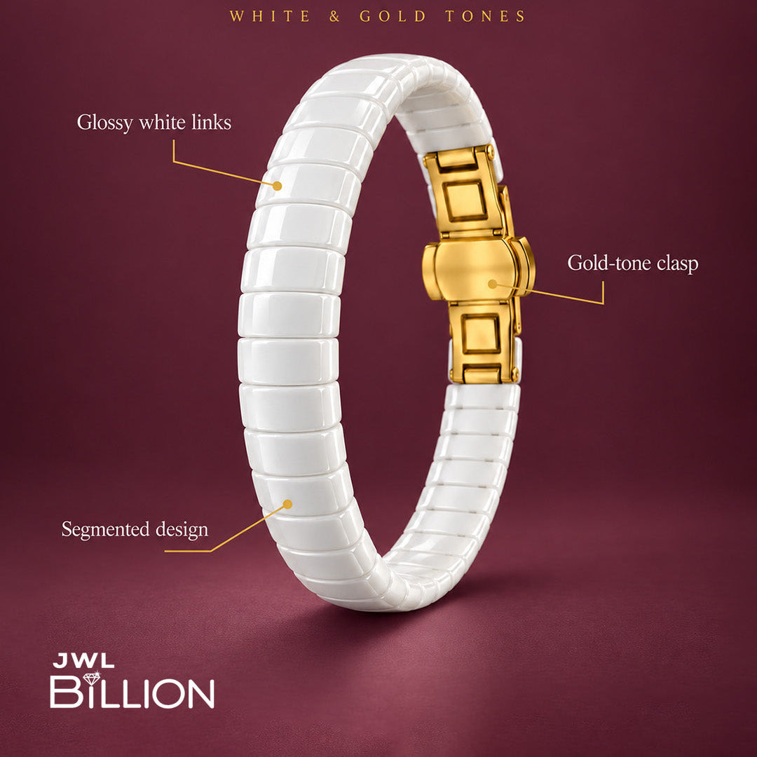 White Gold Block Bracelet