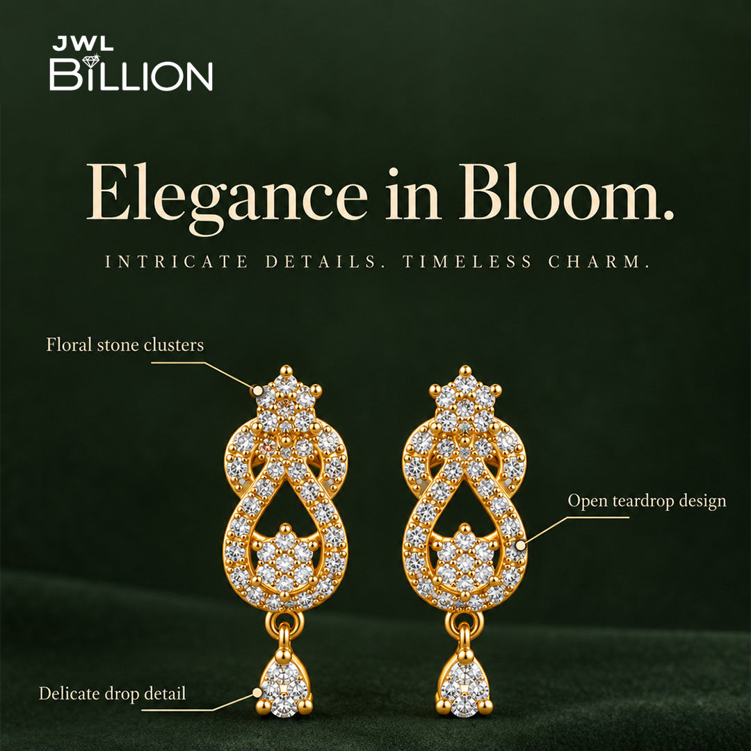 Gold Crystal Teardrop Earrings