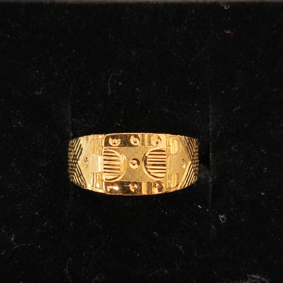 Men's Gold-Toned Geometric Designer Ring